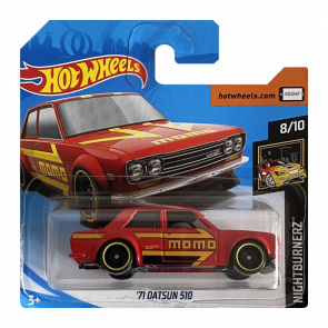 Машинка Базова Hot Wheels '71 Datsun 510 MOMO Nightburnerz 1:64 FYD14 Red - Retromagaz