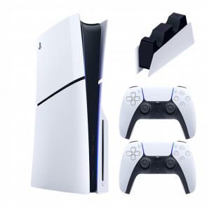 Набір Консоль Sony PlayStation 5 Slim Blu-ray 1TB White Новий  + Геймпад Бездротовий DualSense + Зарядний Пристрій Дротовий DualSense