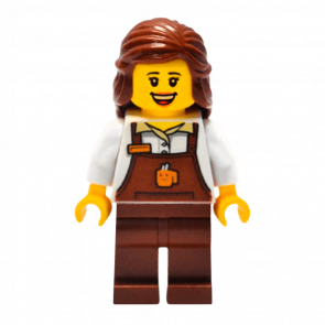 Фігурка Lego People 973pb3256 Barista Female with Reddish Brown Apron City twn345 Б/У