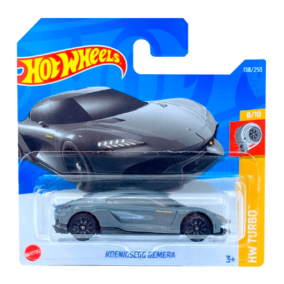 Машинка Базовая Hot Wheels Koenigsegg Gemera Turbo 1:64 HCT01 Grey - Retromagaz