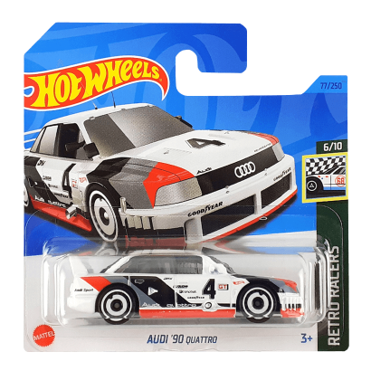 Машинка Базовая Hot Wheels Audi '90 Quattro Retro Racers 1:64 HKG35 White - Retromagaz