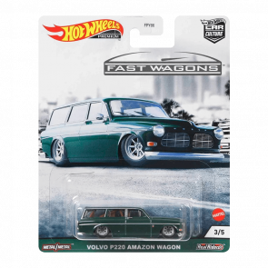 Машинка Premium Hot Wheels Volvo P220 Amazon Wagon Fast Wagons 1:64 GRJ64 Green - Retromagaz