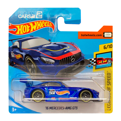 Машинка Базовая Hot Wheels '16 Mercedes-AMG GT3 Project CARS 2 Legends of Speed 1:64 FJY10 Dark Blue - Retromagaz