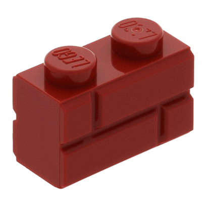 Кубик Lego Модифицированная with Masonry Profile 1 x 2 98283 6093908 Dark Red 4шт Б/У - Retromagaz