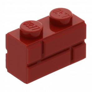 Кубик Lego Модифицированная with Masonry Profile 1 x 2 98283 6093908 Dark Red 4шт Б/У