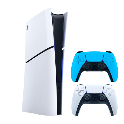 Набор Консоль Sony PlayStation 5 Slim Digital Edition 1TB White Новый + Геймпад Беспроводной DualSense Ice Blue - Retromagaz