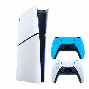 Набір Консоль Sony PlayStation 5 Slim Digital Edition 1TB White Новий + Геймпад Бездротовий DualSense Ice Blue