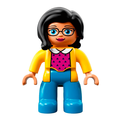 Фигурка Lego Girl Medium Azure Legs Yellow Jacket Duplo 47394pb248 Б/У - Retromagaz