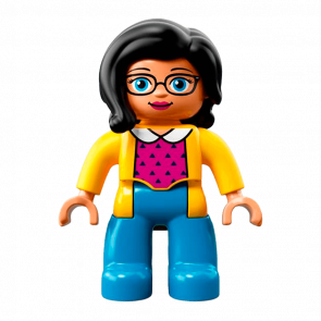 Фигурка Lego Girl Medium Azure Legs Yellow Jacket Duplo 47394pb248 Б/У