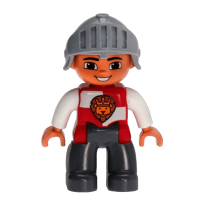 Фігурка Lego Boy Ville Castle Dark Bluish Grey Legs Red Duplo 47394pb179 Б/У - Retromagaz