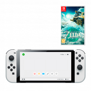 Набор Консоль Nintendo Switch OLED Model HEG-001 64GB White Новый  + Игра The Legend of Zelda: Tears of the Kingdom Русская Озвучка