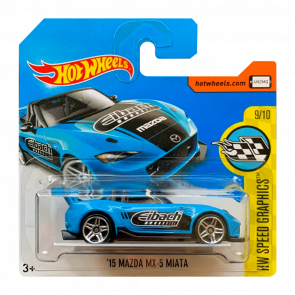 Машинка Базовая Hot Wheels '15 Mazda MX-5 Miata Speed Graphics 1:64 DVB63 Blue - Retromagaz