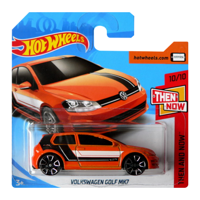 Машинка Базовая Hot Wheels Volkswagen Golf MK7 Then and Now 1:64 FJX96 Orange - Retromagaz