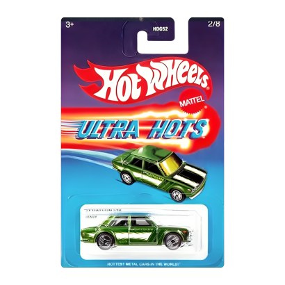 Тематическая Машинка Hot Wheels '71 Datsun 510 Ultra Hots 1:64 HDG52/HRX09 Green - Retromagaz