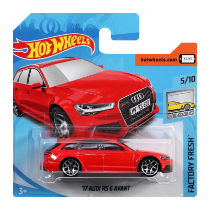 Машинка Базова Hot Wheels '17 Audi RS 6 Avant Factory Fresh 1:64 FJW00 Red - Retromagaz