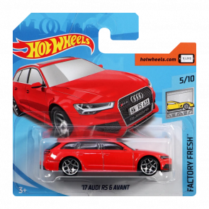 Машинка Базова Hot Wheels '17 Audi RS 6 Avant Factory Fresh 1:64 FJW00 Red - Retromagaz