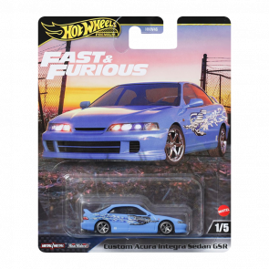 Машинка Premium Hot Wheels Custom Acura Integra Sedan GSR Fast & Furious 1:64 JDJ13 Light Blue - Retromagaz