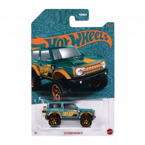 Тематическая Машинка Hot Wheels `21 Ford Bronco Green and Gold 1:64 HVX02 Blue - Retromagaz