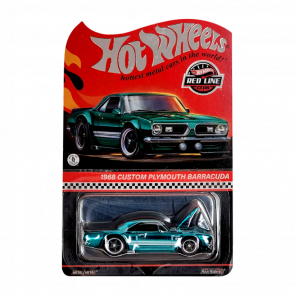 Машинка Premium Hot Wheels 1968 Custom Plymouth Barracuda Red Line Club RLC 1:64 HWF13 Teal - Retromagaz