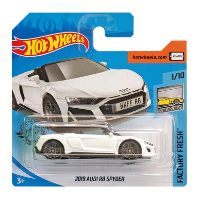 Машинка Базовая Hot Wheels 2019 Audi R8 Spyder Factory Fresh 1:64 GHB28 White - Retromagaz