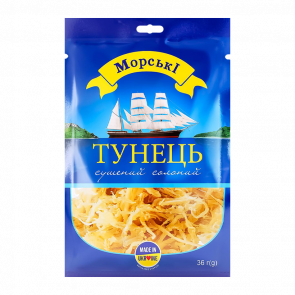 Снеки Рыбные Морские Тунец Сушеный Соленый 36g