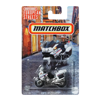 Тематическая Машинка Matchbox BMW R1200 RT-8 Police European Streets 1:64 HVV05/HVV29 White - Retromagaz