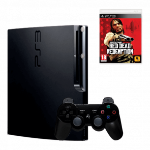 Набір Консоль Sony PlayStation 3 Slim 320GB Black Б/У  + Гра Red Dead Redemption Англійська Версія - Retromagaz