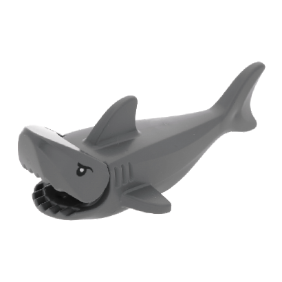 Фигурка Lego Вода Shark with Gills with Black Eyes and White Pupils Pattern Animals 14518c04pb01 Dark Bluish Grey Б/У - Retromagaz