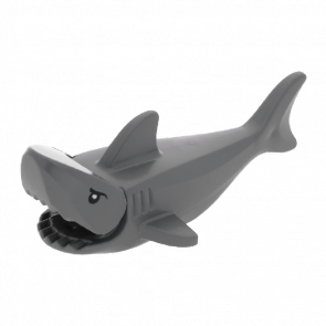 Фігурка Lego Вода Shark with Gills with Black Eyes and White Pupils Pattern Animals 14518c04pb01 Dark Bluish Grey Б/У - Retromagaz