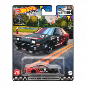 Машинка Premium Hot Wheels Toyota AE86 Sprinter Trueno ADVAN Boulevard 1:64 GJT68/HKF28 Black