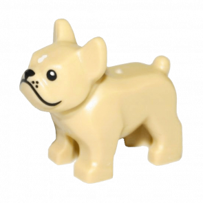 Фігурка Lego Земля Dog French Bulldog with Black Eyes Nose Mouth Whiskers and White Spot on Forehead Animals 29602pb01 6185395 Tan Б/У