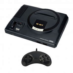 Набір Консоль Sega Mega Drive 1 16xx-xx Europe Black Б/У  + Геймпад Дротовий RMC MD2 Новий - Retromagaz