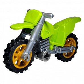 Транспорт Lego Мотоцикл Dirt Bike Black Chassis Pearl Gold Wheels 50860c03 4582183 50859b 4530673 Lime Б/У