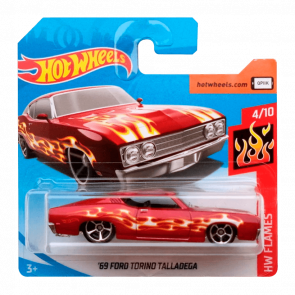 Машинка Базова Hot Wheels '69 Ford Torino Talladega Flames 1:64 FYC39 Red - Retromagaz