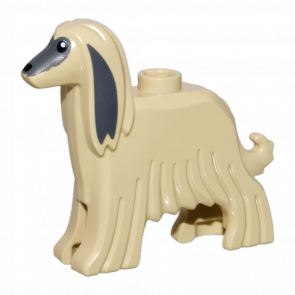 Фігурка Lego Земля Dog Afghan Hound with Dark Bluish Gray Face Animals 5189pb01 6478815 Tan Б/У - Retromagaz