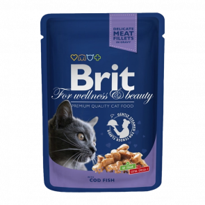 Влажный Корм для Кошек Brit Premium Треска 100g