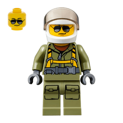 Фігурка Lego Volcano Explorers 973pb2453 Male Worker Suit with Harness City cty0697 Б/У - Retromagaz