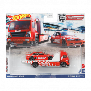 Машинка Premium Hot Wheels BMW M3 E46 и Транспортер Aero Lift Team Transport 1:64 GRK57 Red 2шт