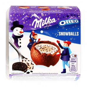 Шоколад Молочный Milka Snow Balls с Кусочками Печенья Oreo 112g - Retromagaz