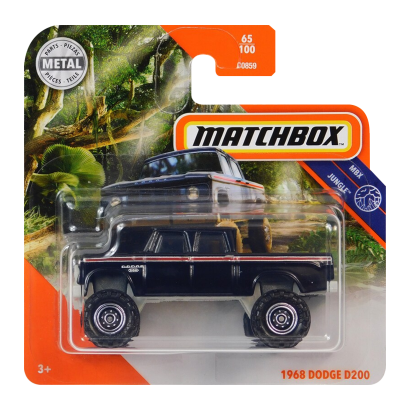 Машинка Большой Город Matchbox 1968 Dodge D200 Jungle 1:64 GKL77 Black - Retromagaz