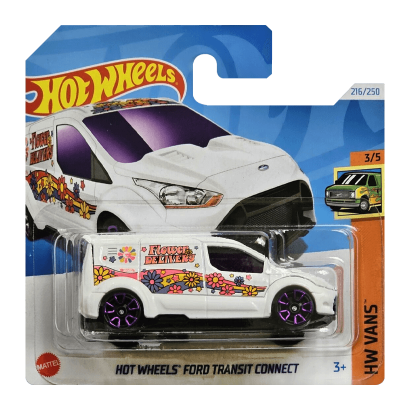 Машинка Базова Hot Wheels Ford Transit Connect Treasure Hunts Vans 1:64 HTF26 White - Retromagaz