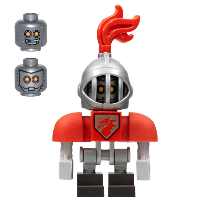 Фігурка Lego Denizens of Knighton Macy Bot Red Shoulders Flat Silver Helmet Nexo Knights nex049 Б/У - Retromagaz