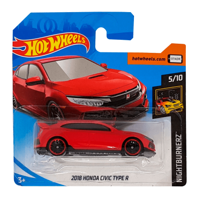 Машинка Базовая Hot Wheels 2018 Honda Civic Type R Nightburnerz 1:64 FYB72 Red - Retromagaz