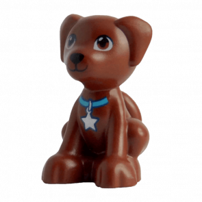 Фигурка Lego Земля Dog Friends Puppy Black Nose and Medium Azure Collar with Silver Star Tag Animals 27986pb01 1 6179048 Reddish Brown Б/У