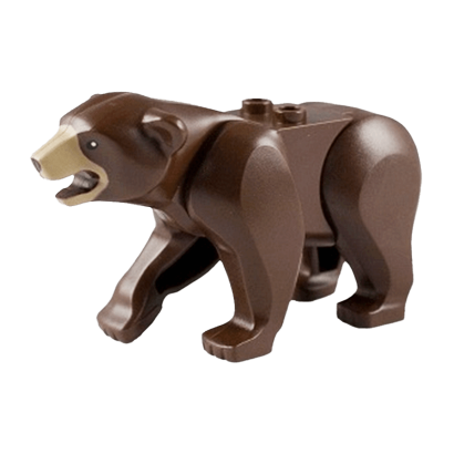 Фігурка Lego Земля Bear with 2 Studs on Back and Dark Tan Muzzle Pattern Animals 98295c01pb02 1 4653324 6033162 Dark Brown Б/У - Retromagaz