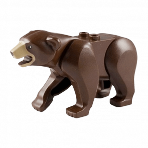 Фігурка Lego Земля Bear with 2 Studs on Back and Dark Tan Muzzle Pattern Animals 98295c01pb02 1 4653324 6033162 Dark Brown Б/У