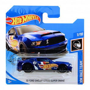 Машинка Базова Hot Wheels '10 Ford Shelby GT500 Super Snake Race Team 1:64 FYC74 Blue - Retromagaz