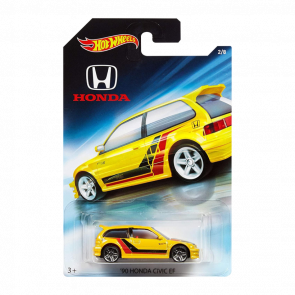 Тематическая Машинка Hot Wheels 1990 Honda Civic EF Honda 70th Anniversary 1:64 FKD24 Yellow - Retromagaz