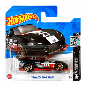 Машинка Базова Hot Wheels '15 Mazda MX-5 Miata Modified 1:64 HKH87 Black - Retromagaz