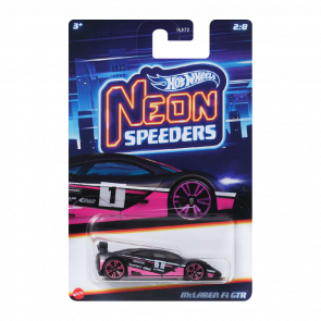 Тематическая Машинка Hot Wheels McLaren F1 GTR Neon Speeders 1:64 HLH72/HRW76 Black - Retromagaz